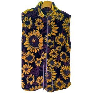 Floral Patterned Vest - Yellow and Purple